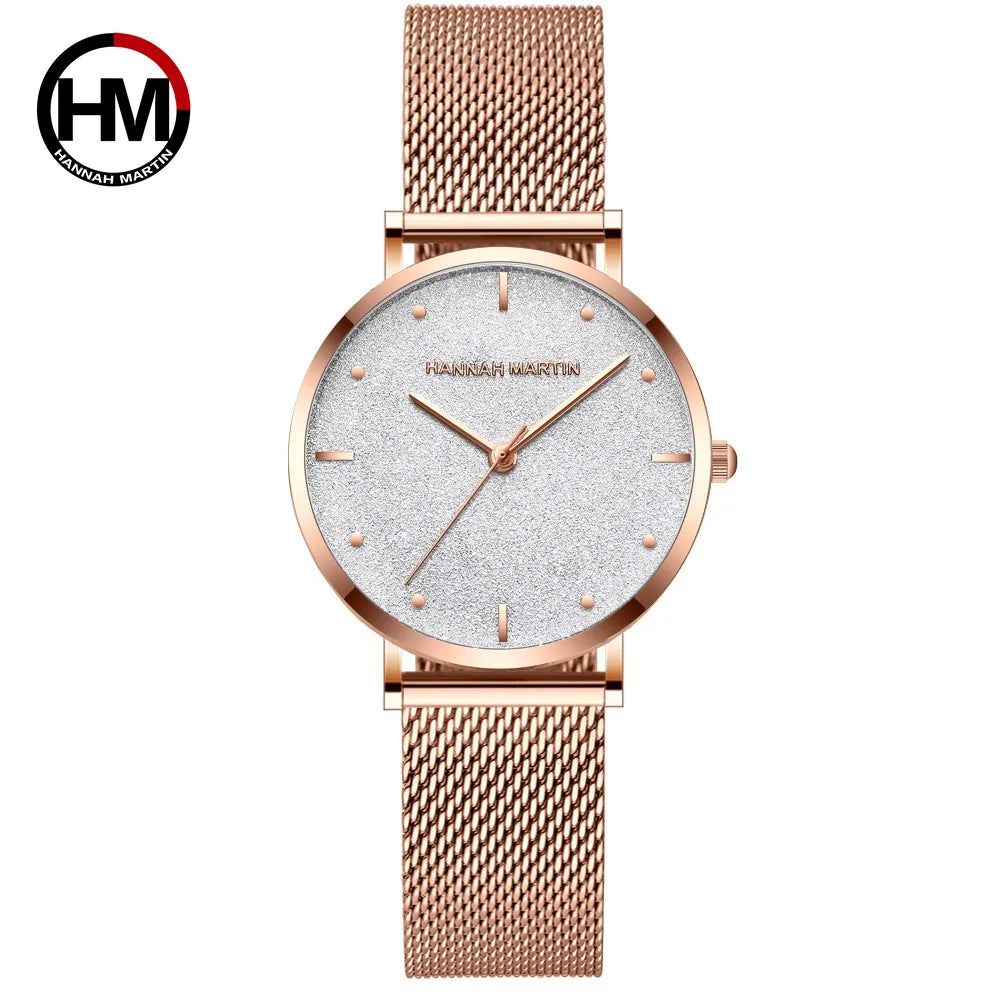 Sahara Desert Dial New Design 2021 Top Brand Luxury Japan Quartz Wristwatch Stainless Steel Rose Gold Waterproof Watch for Women SK Accessories