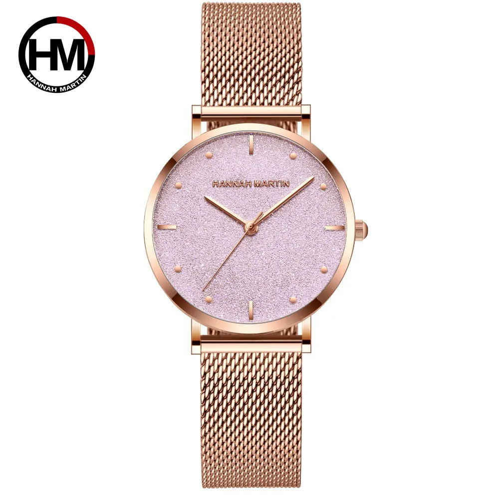 Sahara Desert Dial New Design 2021 Top Brand Luxury Japan Quartz Wristwatch Stainless Steel Rose Gold Waterproof Watch for Women SK Accessories