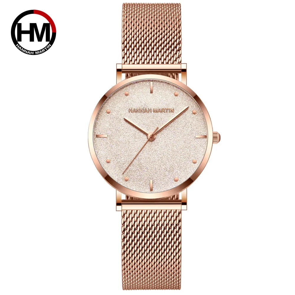 Sahara Desert Dial New Design 2021 Top Brand Luxury Japan Quartz Wristwatch Stainless Steel Rose Gold Waterproof Watch for Women SK Accessories