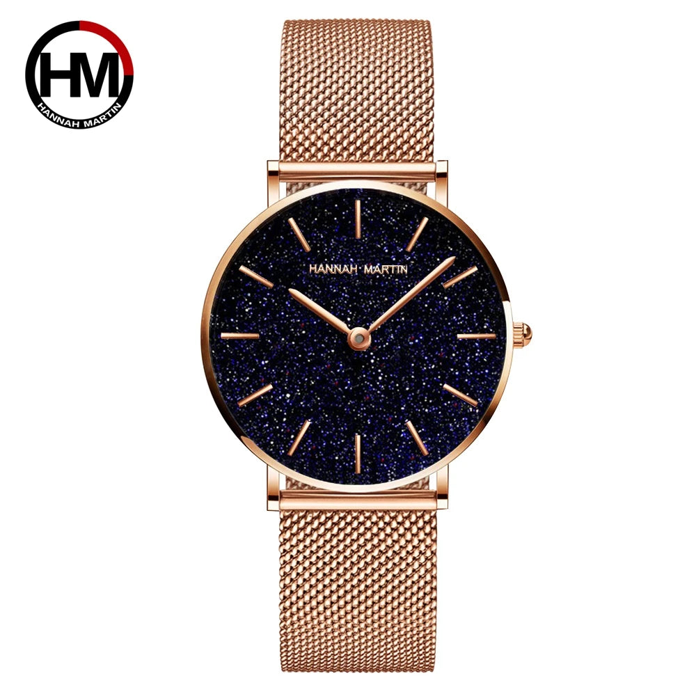 Sahara Desert Dial New Design 2021 Top Brand Luxury Japan Quartz Wristwatch Stainless Steel Rose Gold Waterproof Watch for Women SK Accessories