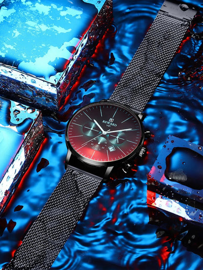 REWARD Fashion Men Wrist Watches Luxury Business Timepieces Date Chronograph Waterproof Sport Crystal Glass Men's Wristwatches SK Accessories