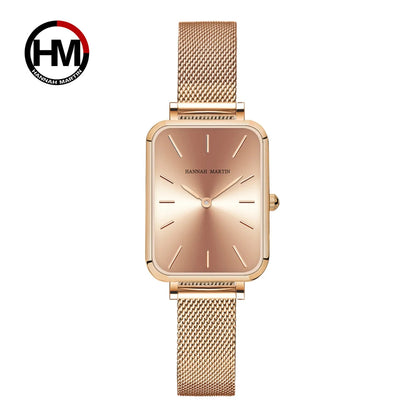 Rectangle Ultrathin Nordic Simple Style Japan Quartz Movement Fashion Stainless Steel Mesh Silvery Bracelet Belt Ladies Watches SK Accessories