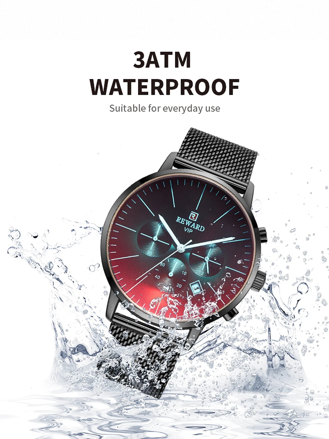 REWARD Fashion Men Wrist Watches Luxury Business Timepieces Date Chronograph Waterproof Sport Crystal Glass Men's Wristwatches SK Accessories