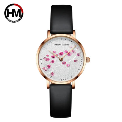 Japan Quartz Movement 10D Red Plum Blossom Genuine Leather Band Female Watch Ladies Wristwatches New Design Watches For Women SK Accessories