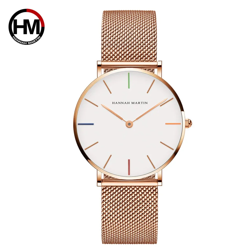 Sahara Desert Dial New Design 2021 Top Brand Luxury Japan Quartz Wristwatch Stainless Steel Rose Gold Waterproof Watch for Women SK Accessories