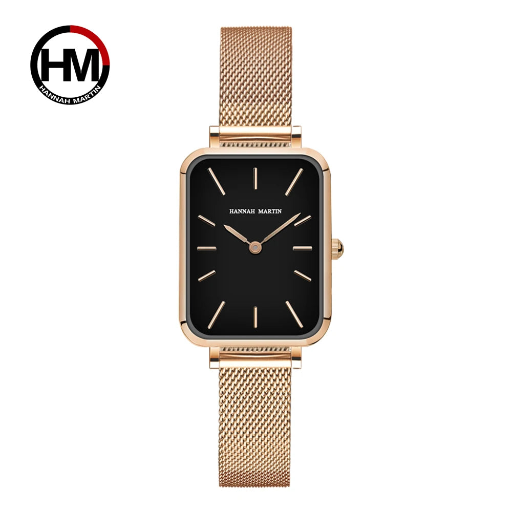 Rectangle Ultrathin Nordic Simple Style Japan Quartz Movement Fashion Stainless Steel Mesh Silvery Bracelet Belt Ladies Watches SK Accessories
