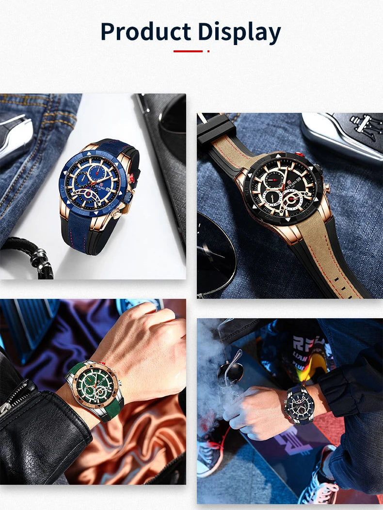 REWARD Fashion Men Quartz Wristwatch Silicone Band Alloy Case Waterproof Watches Luminous Chronograph Date Wrist Watches SK Accessories