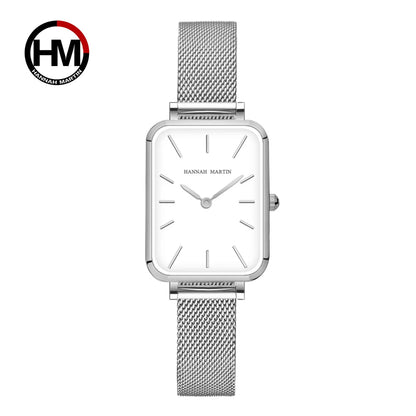 Rectangle Ultrathin Nordic Simple Style Japan Quartz Movement Fashion Stainless Steel Mesh Silvery Bracelet Belt Ladies Watches SK Accessories