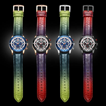 REWARD Fashion Men's Quartz Wristwatch Sport Waterpoof Genuine Leather Alloy Watches Chronograph Luminous Man Wrist Watches SK Accessories