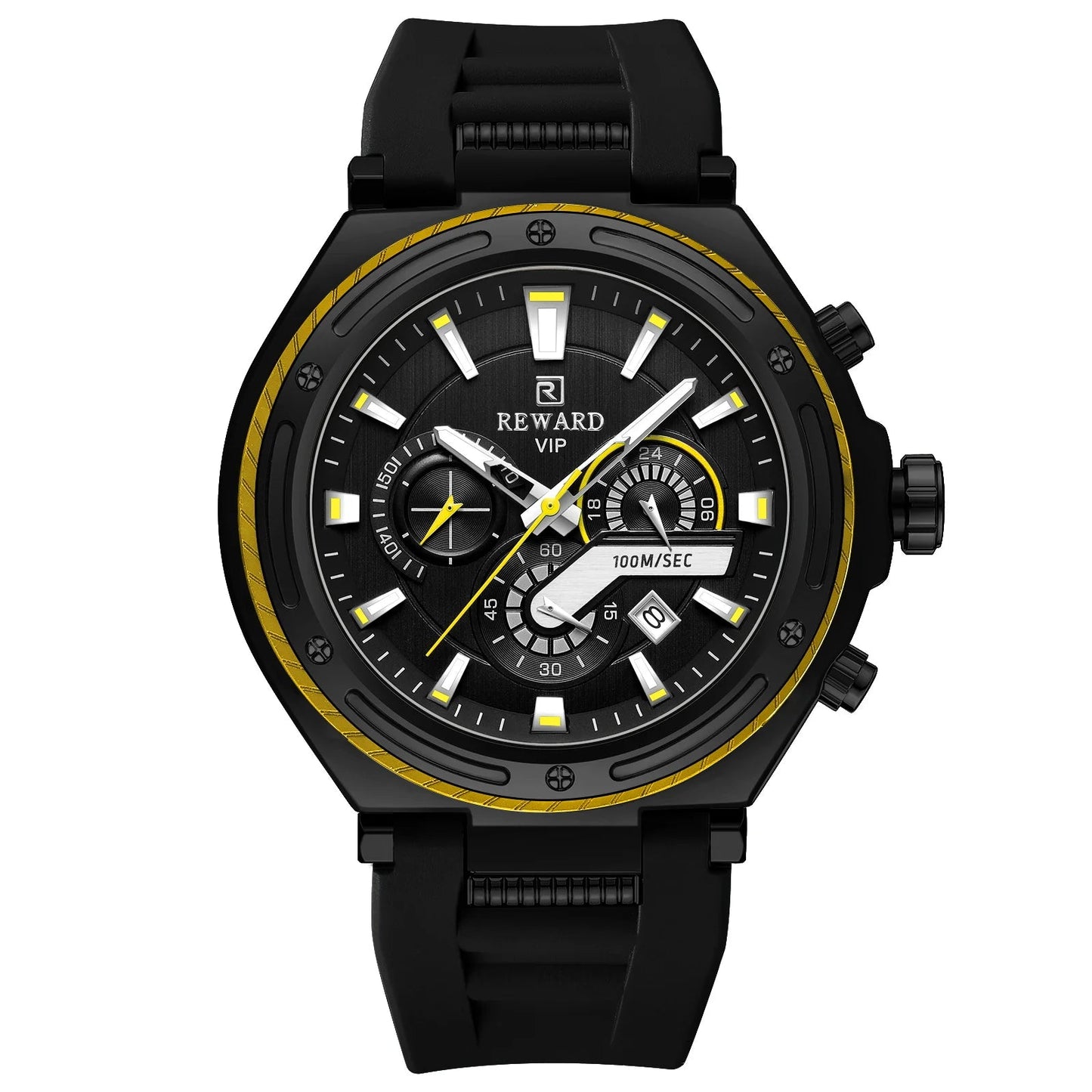 REWARD new watch for men ultra big case silicone sport quartz watches luminous hands 3bar waterproof mens writstwatch SK Accessories