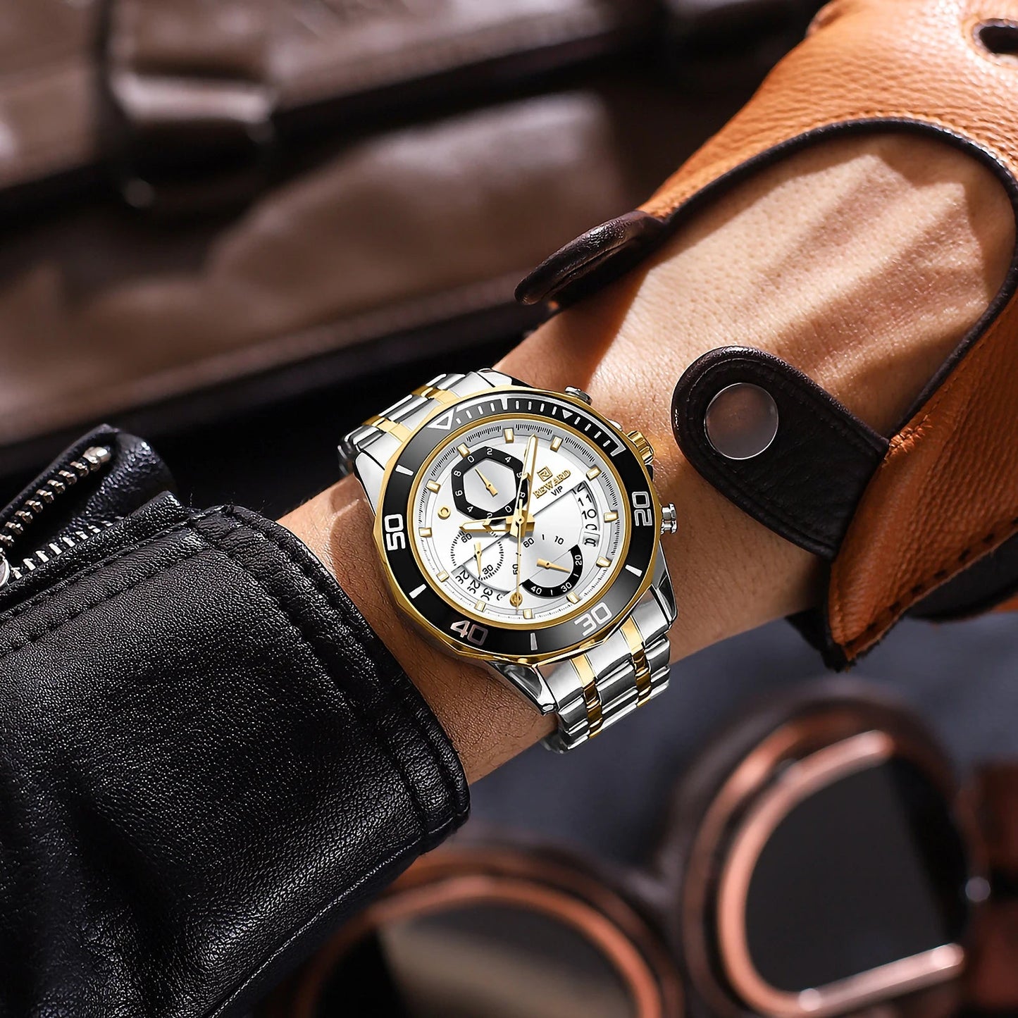 REWARD Mens Watches Fashion Business Stainless Steel Wristwatch Waterproof Luminous Chronograph Calendar Quartz Watches SK Accessories