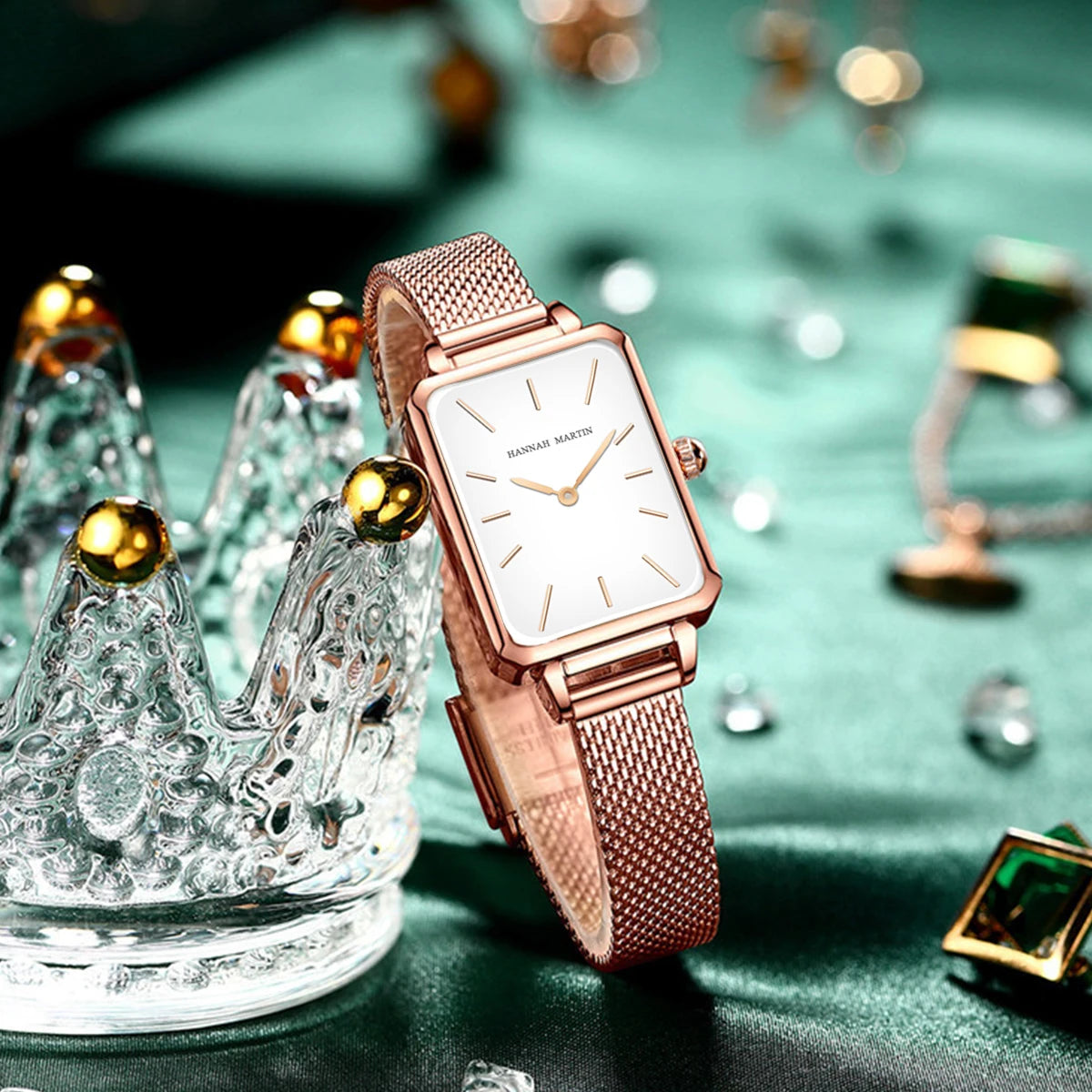 Rectangle Ultrathin Nordic Simple Style Japan Quartz Movement Fashion Stainless Steel Mesh Silvery Bracelet Belt Ladies Watches SK Accessories