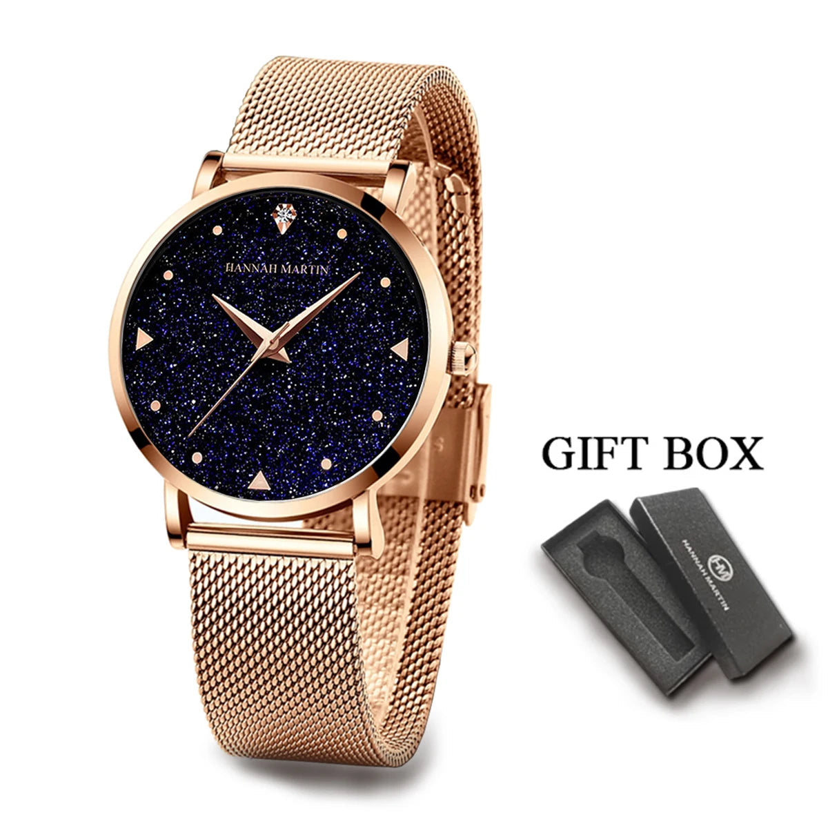 Luxury Women Watch With Fashionable Frosted Dial Japanese Movement Rhinestone Rose Gold Stainless Steel Mesh Strap Women's Watch SK Accessories