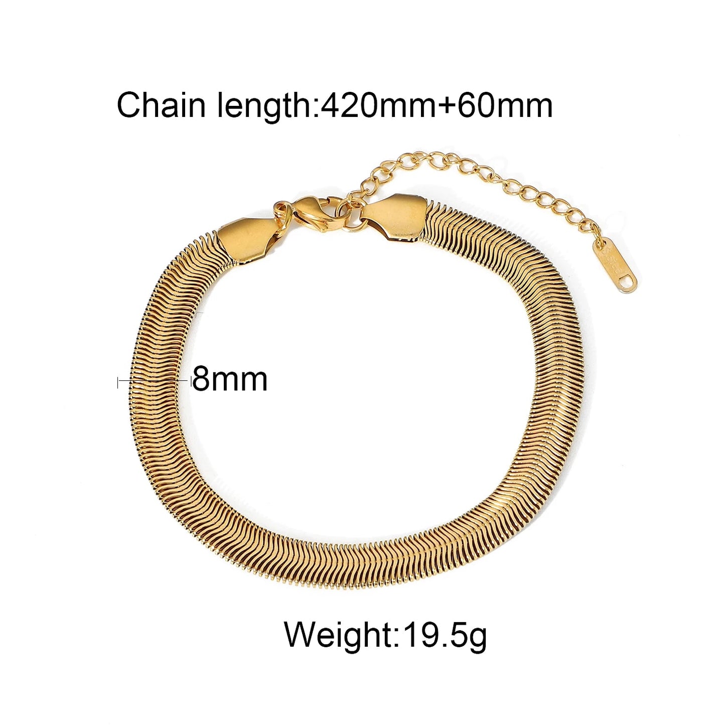 Uworld Fashion Link Chain Stainless Steel Bangle Bracelet for Women Exquisite Golden Metal Texture Jewelry Girl Beach Gift Man SK Accessories