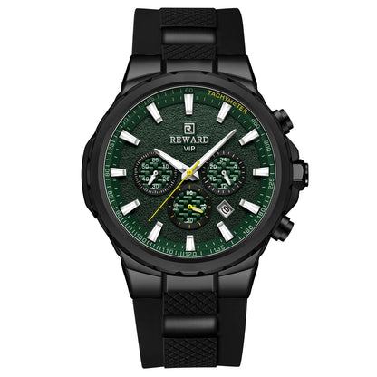 REWARD new fashion men's watch silicone strap chronograph 3bar waterproof sport quartz watch for men SK Accessories