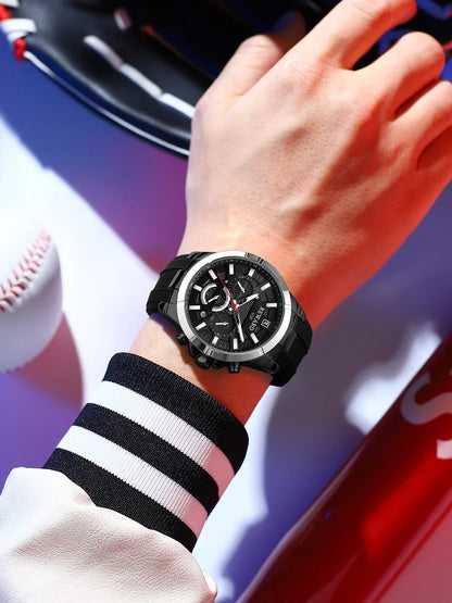 REWARD functional mens wristwatch luminous alloy analog quartz watch waterproof luxury sport watch for men SK Accessories