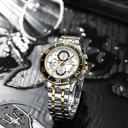 REWARD Mens Watches Fashion Business Stainless Steel Wristwatch Waterproof Luminous Chronograph Calendar Quartz Watches SK Accessories