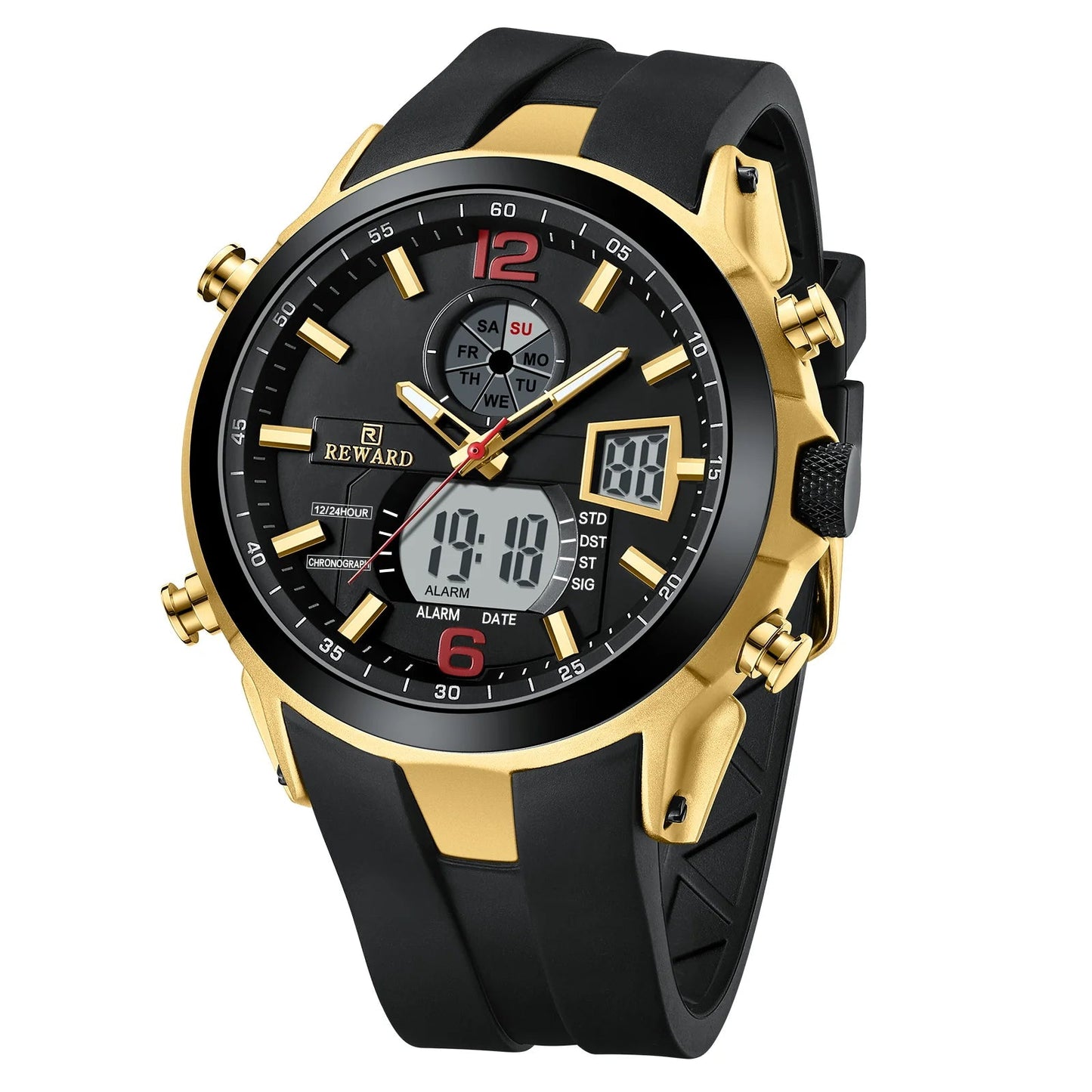 REWARD digital men quartz watch multi function date stopwatch silicone strap waterproof fashion sport digital watches man SK Accessories