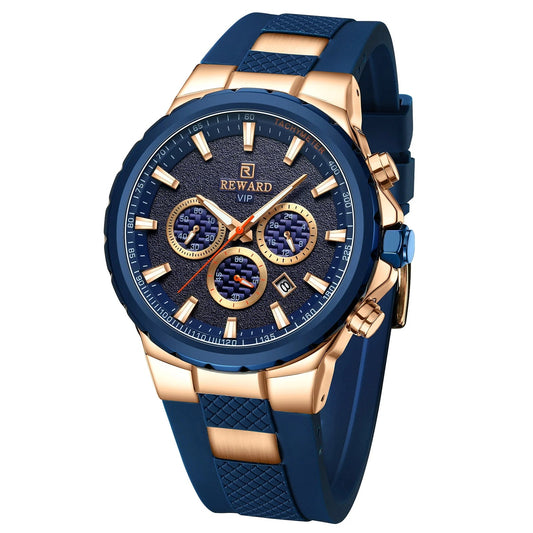 REWARD new fashion men's watch silicone strap chronograph 3bar waterproof sport quartz watch for men SK Accessories