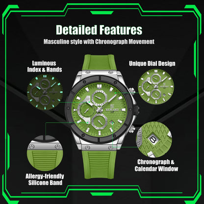 REWARD Casual Watches for Men Chronograph Date Waterproof Luminous Fashion Man Wrist Watch with Silicone Strap Relogio Masculino SK Accessories