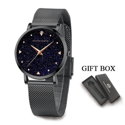 Luxury Women Watch With Fashionable Frosted Dial Japanese Movement Rhinestone Rose Gold Stainless Steel Mesh Strap Women's Watch SK Accessories