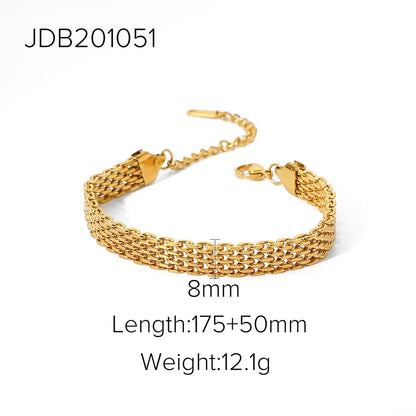 Uworld Fashion Link Chain Stainless Steel Bangle Bracelet for Women Exquisite Golden Metal Texture Jewelry Girl Beach Gift Man SK Accessories
