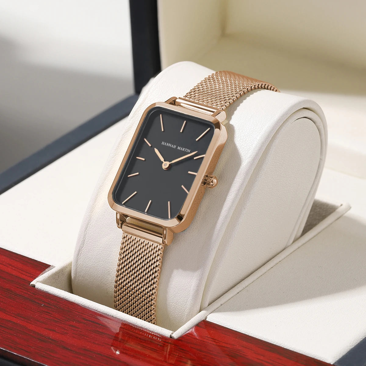 Rectangle Ultrathin Nordic Simple Style Japan Quartz Movement Fashion Stainless Steel Mesh Silvery Bracelet Belt Ladies Watches SK Accessories