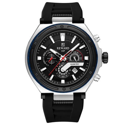 REWARD new watch for men ultra big case silicone sport quartz watches luminous hands 3bar waterproof mens writstwatch SK Accessories