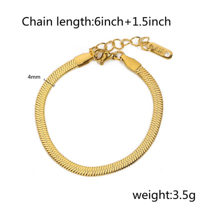 Uworld Fashion Link Chain Stainless Steel Bangle Bracelet for Women Exquisite Golden Metal Texture Jewelry Girl Beach Gift Man SK Accessories