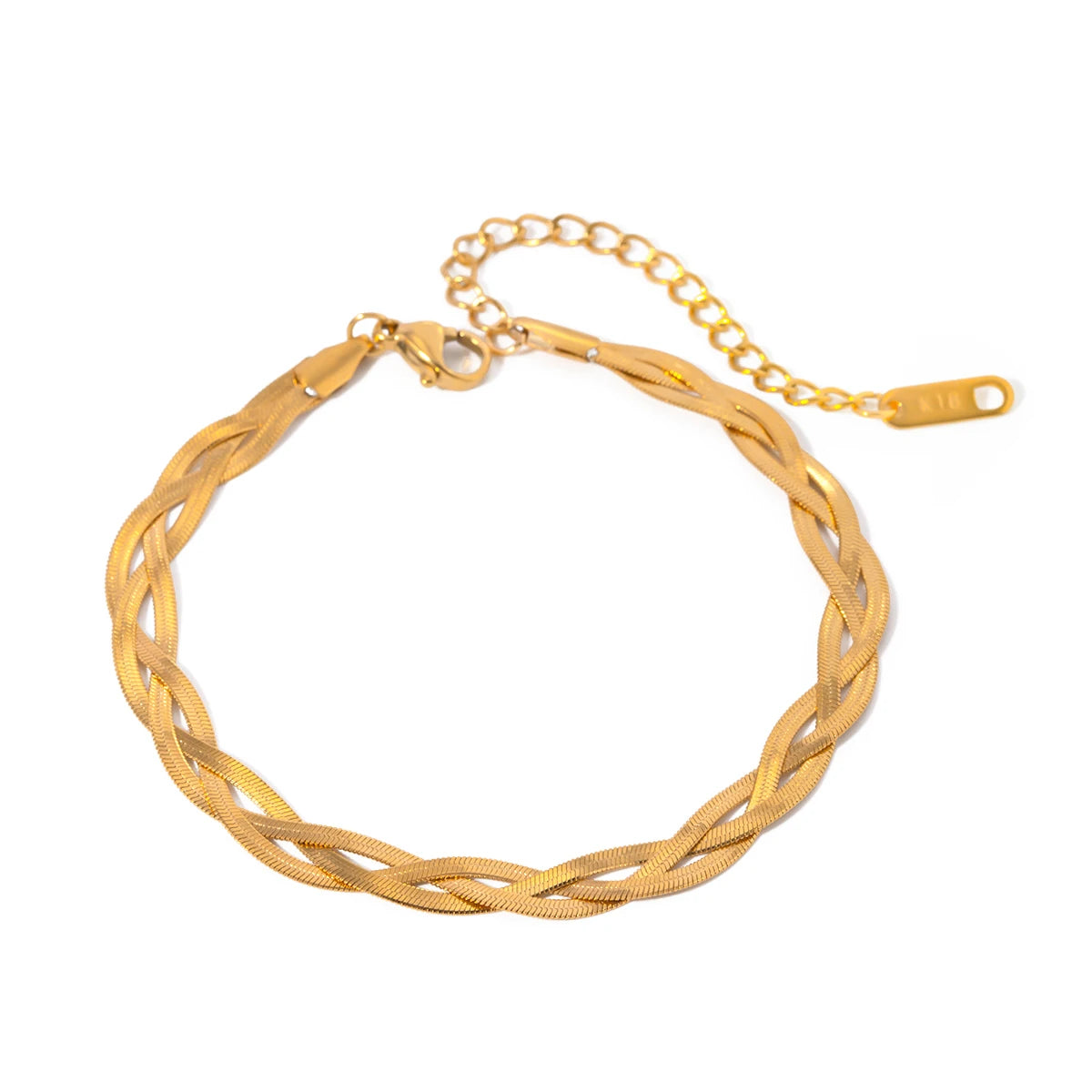 Uworld Stainless Steel Double Layered Snake Chain Bangle Bracelet Trendy Golden Stylish Unique Design Jewelry Female Party Gift SK Accessories