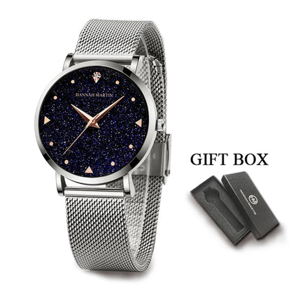Luxury Women Watch With Fashionable Frosted Dial Japanese Movement Rhinestone Rose Gold Stainless Steel Mesh Strap Women's Watch SK Accessories