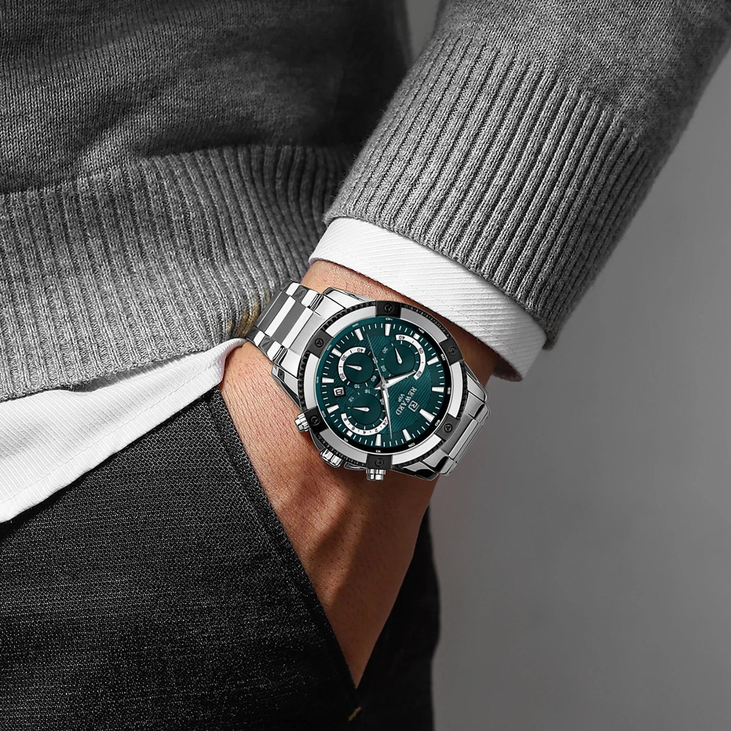 REWARD Casual Watch for Men Luxury Stainless Steel Wristwatch Fashion Quartz Analog Waterproof Luminous Date Mens Wrist Watches SK Accessories